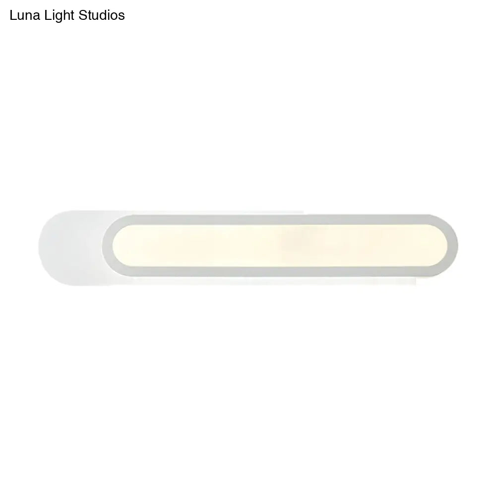 Modern Led Vanity Light With Acrylic Shade - White Wall Sconce Warm/White 12/18/20 Wide