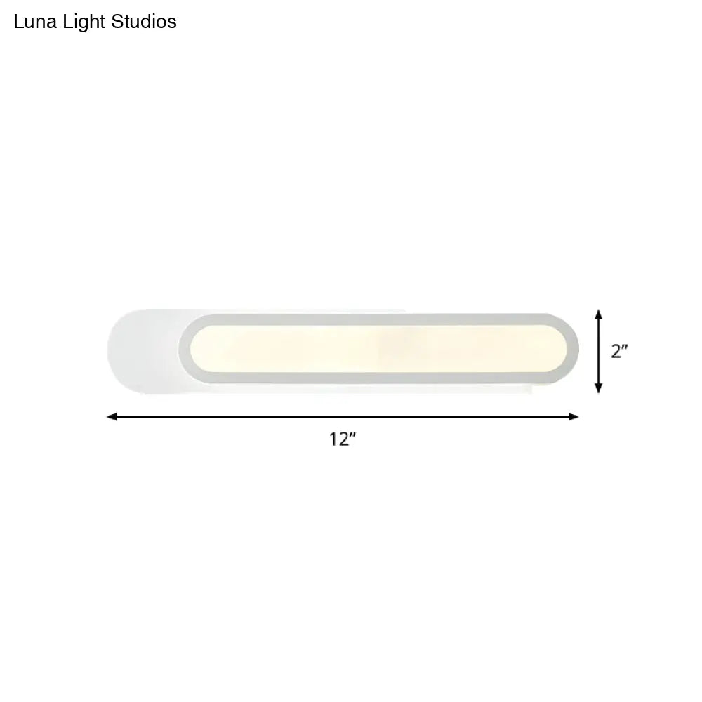 Modern Led Vanity Light With Acrylic Shade - White Wall Sconce Warm/White 12/18/20 Wide