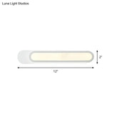 Modern Led Vanity Light With Acrylic Shade - White Wall Sconce Warm/White 12/18/20 Wide