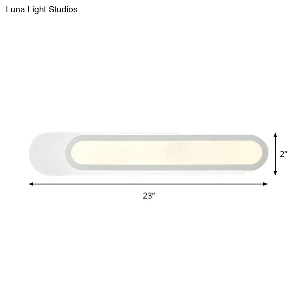 Modern Led Vanity Light With Acrylic Shade - White Wall Sconce Warm/White 12/18/20 Wide