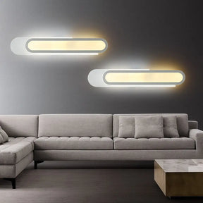 Modern Led Vanity Light With Acrylic Shade - White Wall Sconce Warm/White 12/18/20 Wide / 12