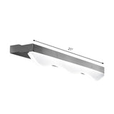 Modern Led Vanity Light With Stainless Steel Wall Mount And Wave Shade - 17/21 Width