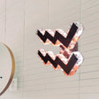 Modern Led Wall Lamp With Curvy Nickel Finish Beveled Crystal Prism Sconce Light Fixture -