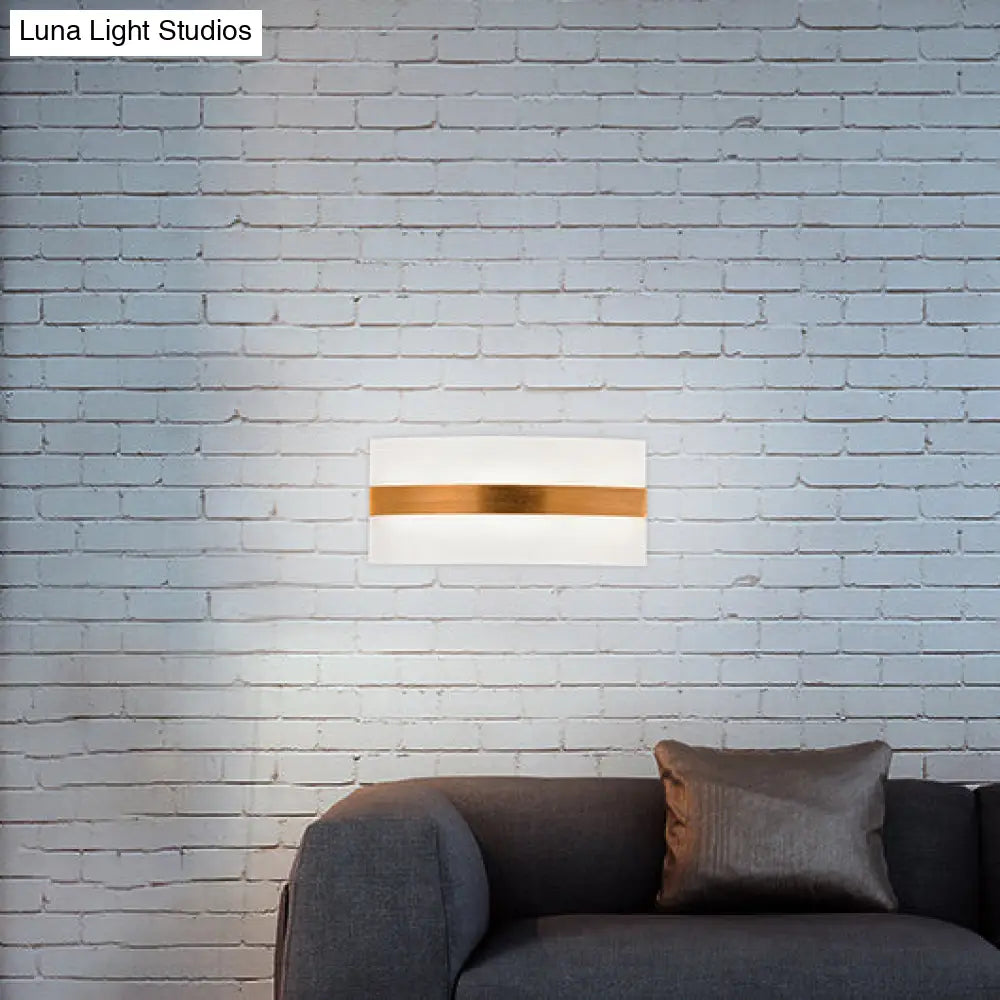 Modern Led Wall Sconce In Oval/Rectangular/Convex Shape - 8/10.5 Wide Warm/White/Natural Light