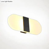Modern Led Wall Sconce In Oval/Rectangular/Convex Shape - 8/10.5 Wide Warm/White/Natural Light