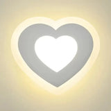 Modern Led Wall Sconce In White For Flat Hallway Stair Acrylic Finish / Loving Heart