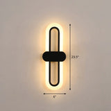 Modern Led Wall Sconce Light Fixture - Acrylic Black / Large Warm
