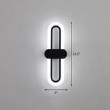 Modern Led Wall Sconce Light Fixture - Acrylic Black / Large White