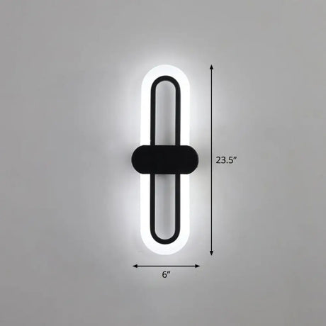 Modern Led Wall Sconce Light Fixture - Acrylic Black / Large White