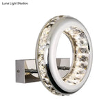 Modern Led Wall Sconce Light Fixture With Stainless Steel Shade - Nickel Circle Mount Warm/White