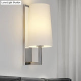 Modern Led Wall Sconce Light In Chrome With Round/Rectangle Canopy