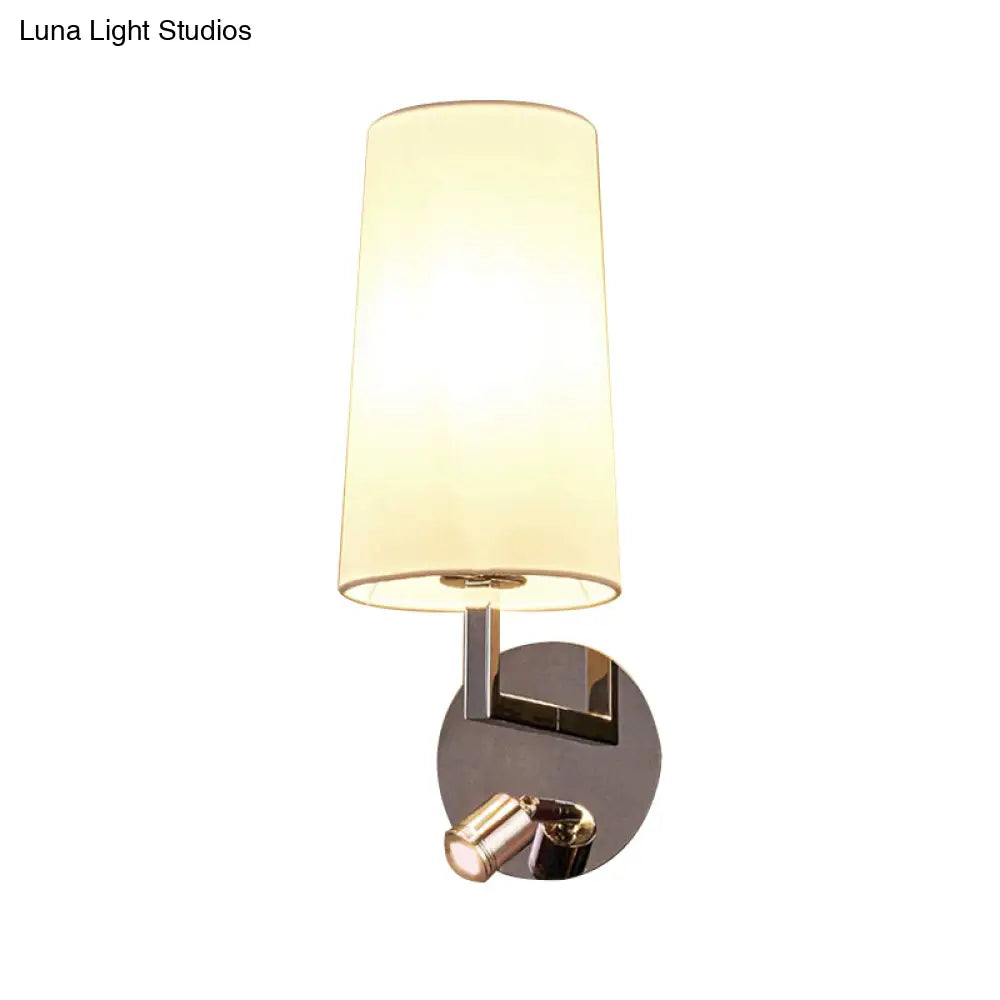 Modern Led Wall Sconce Light In Chrome With Round/Rectangle Canopy