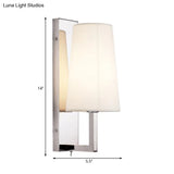 Modern Led Wall Sconce Light In Chrome With Round/Rectangle Canopy