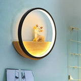 Modern Led Wall Sconce With Decorative Deer For Living Room Black / Third Gear