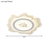 Modern Led White Acrylic Flush Mount Light Fixture With Warm/White Lighting