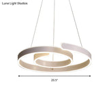 Modern Led White Chandelier Pendant: Twisting Acrylic Ceiling Light In Warm/White