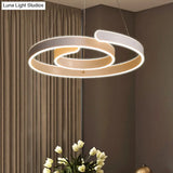 Modern Led White Chandelier Pendant: Twisting Acrylic Ceiling Light In Warm/White