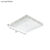 Modern Led White Flush Ceiling Light With Flower Pattern - White/Warm/3 Color Options