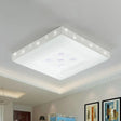 Modern Led White Flush Ceiling Light With Flower Pattern - White/Warm/3 Color Options /