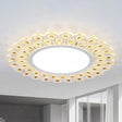 Modern Led White Flush Light With Peacock Tail Design 14’/19.5’ Diameter / 14’