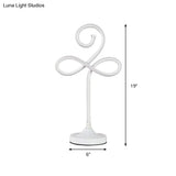 Modern Led White Nightstand Lamp For Living Room With Twist Acrylic Shade Warm/White Light