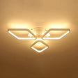 Modern Led White Rhombus Ceiling Flush Mount Light In White/Warm 20’/21’ Wide / 20’