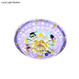 Modern Led Yellow Flushmount Petals Ceiling Light Fixture In Warm/White