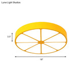 Modern Lemon Flat Ceiling Light For Kindergarten Classrooms