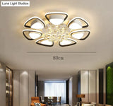 Modern Light Luxury High Grade Atmospheric Crystal Ceiling Lamp White / 7 Heads Light