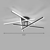 Modern Line Art Led Ceiling Lamp In Black Perfect For Living Rooms / 31.5 Third Gear