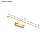 Modern Linear Acrylic Vanity Lamp: 16/19.5 Led Gold Wall Lighting Fixture