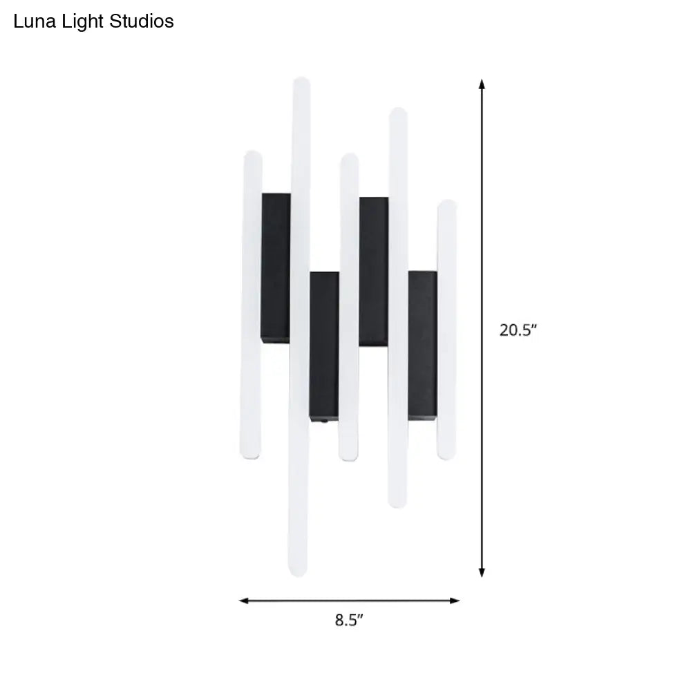 Modern Linear Led Wall Sconce In Acrylic White - Mounted Bedside Light Warm/White 12.5/16.5/20.5 H