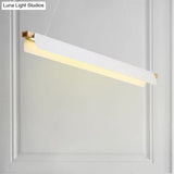 Modern Linear Metal Chandelier Led Pendant Light - 27.5/39 Wide White/Black Third Gear