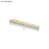 Modern Linear Wall Mounted Vanity Sconce For Bathroom - Clear/Amber Crystal Warm/White Light