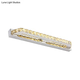 Modern Linear Wall Mounted Vanity Sconce For Bathroom - Clear/Amber Crystal Warm/White Light