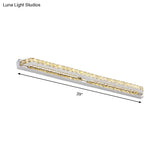 Modern Linear Wall Mounted Vanity Sconce For Bathroom - Clear/Amber Crystal Warm/White Light