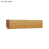 Modern Linear Wooden Wall Sconce Lamp - 1-Light Led Down Lighting Fixture For Bedroom