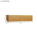 Modern Linear Wooden Wall Sconce Lamp - 1-Light Led Down Lighting Fixture For Bedroom