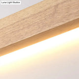 Modern Linear Wooden Wall Sconce Lamp - 1-Light Led Down Lighting Fixture For Bedroom