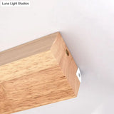 Modern Linear Wooden Wall Sconce Lamp - 1-Light Led Down Lighting Fixture For Bedroom