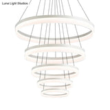 Modern Loop Acrylic Drop Pendant Led Ceiling Chandelier In Warm/White Light