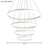 Modern Loop Acrylic Drop Pendant Led Ceiling Chandelier In Warm/White Light