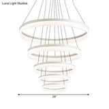 Modern Loop Acrylic Drop Pendant Led Ceiling Chandelier In Warm/White Light
