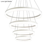 Modern Loop Acrylic Drop Pendant Led Ceiling Chandelier In Warm/White Light