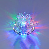 Modern Lotus Blossom Led Flush Mount Ceiling Light With Clear Crystal Accent - Ideal For Hallway