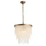 Modern Luxurious Crystal Round Pendant Lamp - 4-Light Cascading Design Ideal For Small Living Rooms