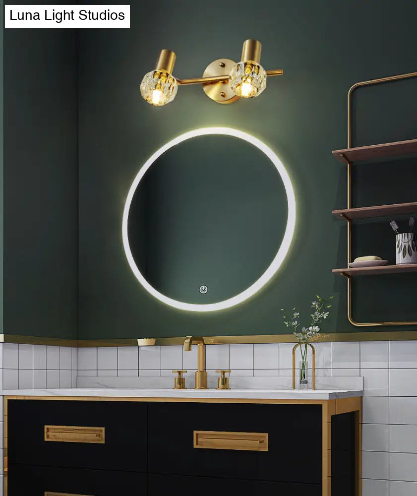 Modern Luxury Circle Vanity Wall Light Fixture - Copper Lighting