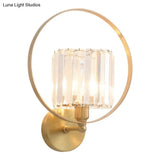 Modern Luxury Copper Wall Lamp Living Room Tv Background Creative Bedroom Bedside Simple Crystal
