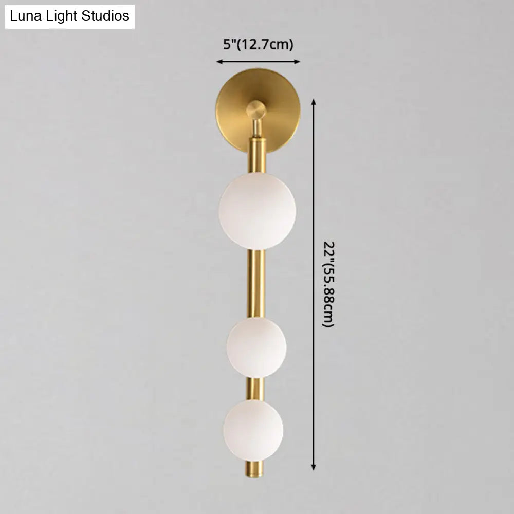 Modern Luxury Glass Vanity Light - 3 Spherical Wall Lights