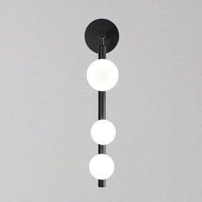 Modern Luxury Glass Vanity Light - 3 Spherical Wall Lights Black